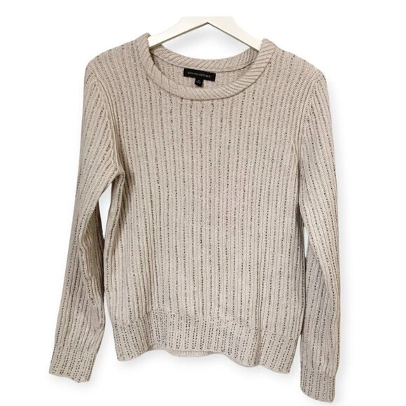 Banana Republic beaded crew neck sweater, size S, cotton blend - Picture 1 of 7